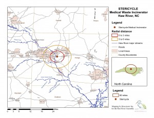 Stericycle location in the Haw River watershed